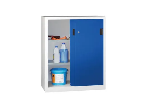 schuifdeurkast,HxBxD 1200x1000x600mm,RAL7035,front RAL5010