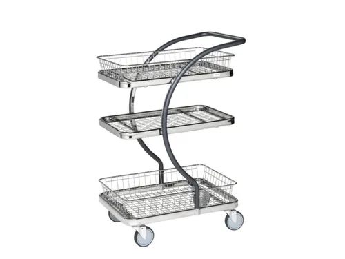 etagewagen,draagverm. 120kg,3etage(s),laadvl. LxB 595x360mm,staaletage