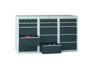 ladekast HxBxD 900x1500x500mm 15laden RAL7035 front RAL7016 - 3