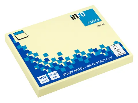 Bloc-mémos 100x75mm jaune bloc de 100 feuillets