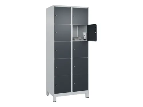 lockerkast,HxBxD 1950x800x500mm,2x5vakken,vak B 400mm,cil.-slot,voeten