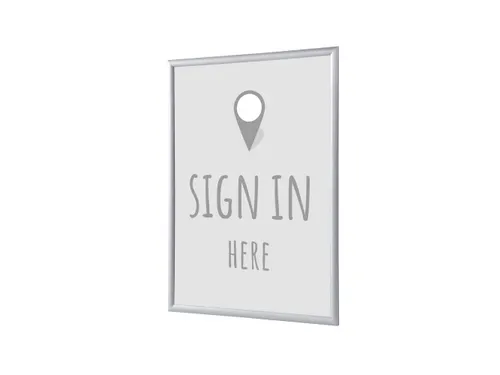 Kliklijst A1 complete set met print "Sign in here" Grijs