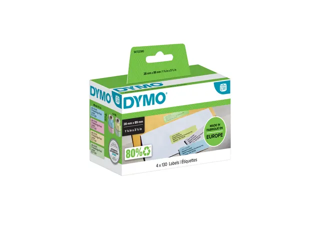 Etiket Dymo 99011 assortiment kleurenetiketten 28x89mm