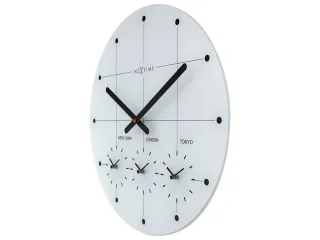 Wereldtijden klok - Stille wandklok - 43cm - Wit - Glazen klok - NeXti - 4