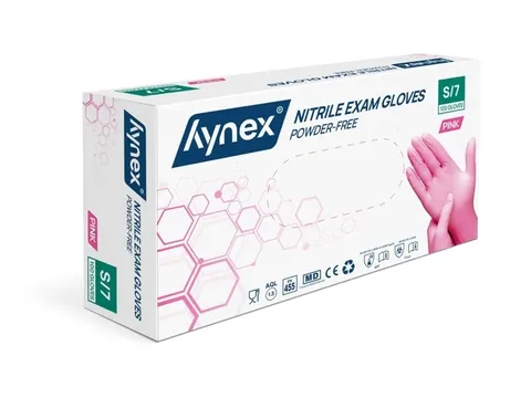 Handschoen Hynex nitril S roze 3.5gr 100 stuks