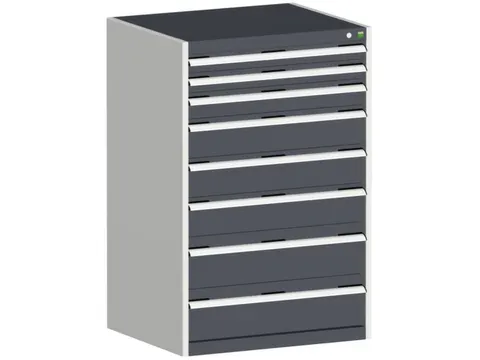 ladekast HxBxD 1200x800x650mm 8laden romp RAL7035 front RAL7016