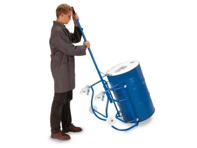 Vatenkantelaar Staal 1450x720x650mm Opvangbak 208l 4 Wielen Ral5010