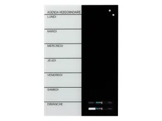 Glasmagneetbord Naga 40x60cm weekplanner Frans zwart/wit - 1
