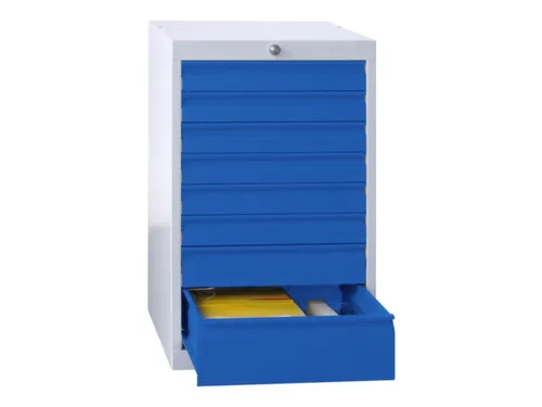 ladekast HxBxD 800x500x600mm 8laden slot RAL7035 front RAL5010