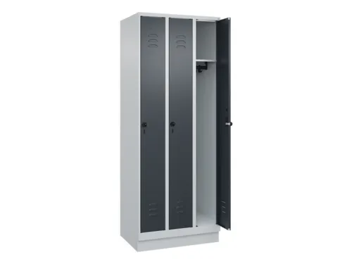 locker,HxBxD 1950x750x500mm,3vak,vak B 250mm,draaigrendel,sokkel