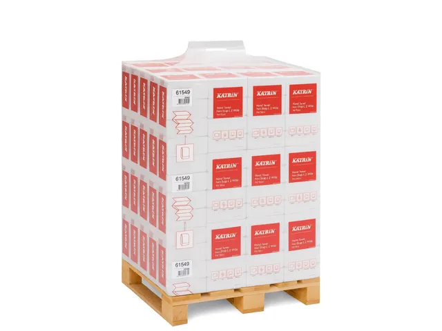 Handdoek Katrin 61549 W-vouw 2-laags wit 25x120 vel Pallet