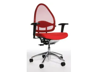 Bureaustoel Rood Zitting 430-520x 480x 500mm Netrug Synchroonmech. - 2