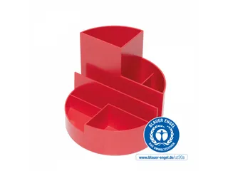 Pennenkoker MAULroundbox Blauwe Engel recycled 6 vaks rood - 1