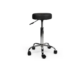 Tabouret kruk zwart standaard gasveer harde wielen - 2