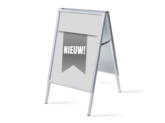 Stoepbord A1 complete set met print "NIEUW" Grijs