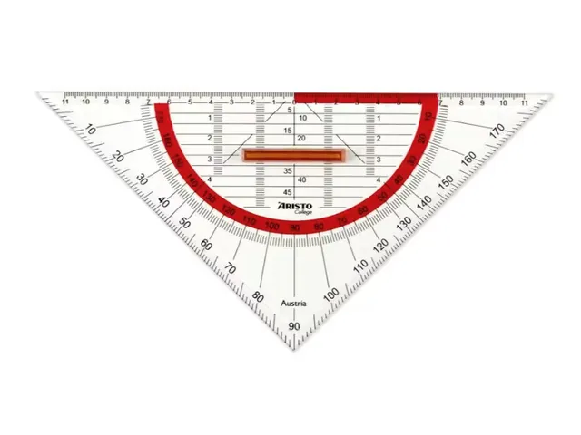 Geodriehoek Aristo GEOCollege 220mm met greep transparant