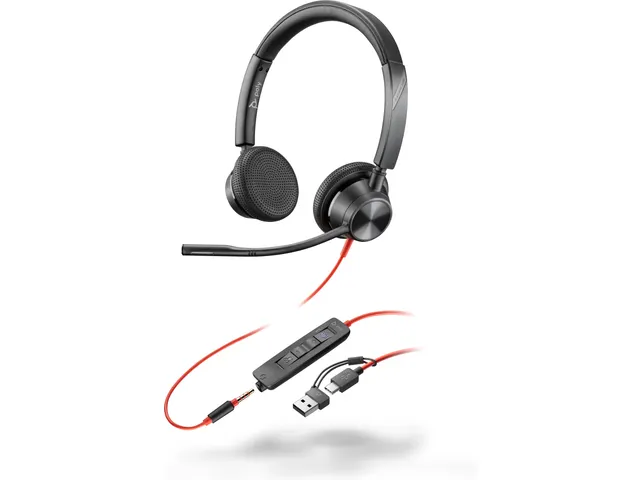 Poly Blackwire 3325 Stereo Microsoft Teams Certified USB-C Headset + 3