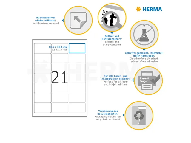 HERMA 5074 Verwijderbare etiketten A4 63,5x38,1mm Wit 525 stuks