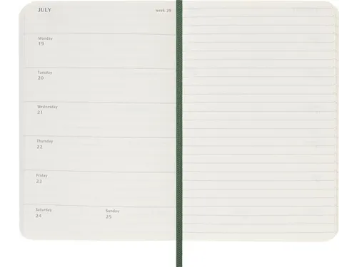 Agenda 2027 Moleskine 12M Weekly 7dag/1pagina pocket sc myrtle green