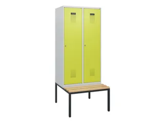 locker met bank,HxBxD 1950x800x815mm,2vak,vak B 400mm,cilinderslot - 2