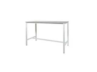 Domino Basic Statafel 180x80x110cm Grijs blad, Wit onderstel - 1