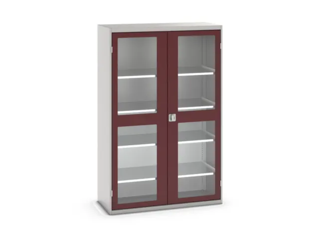 vitrinekast 2000x1300x550mm 4xStalen bodem romp RAL7035 front RAL3004