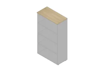 kantoorstelling HxBxD 1600x900x450mm 4 OH 3xhouten vloer aluminium eik - 1