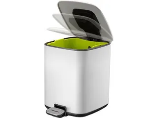Vierkante Pedaalemmer Regent Step Bin 6 Liter Wit - 4