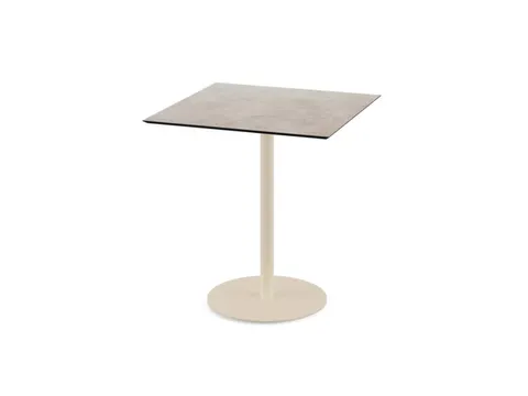 bistrotafel,HxBxD 730x700x700mm,rechthoekig,schotelvoet zandkleuren