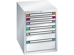 ladekast 800x605x695mm 6laden cilinderslot RAL7035 front RAL7035