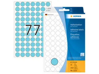 HERMA 2233 Multipurpose etiketten Rond 13mm Blauw 2464 stuks - 1