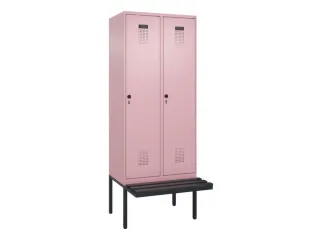 locker met bank,voor scheiding van kleding,HxBxD 2120x800x815mm,2vak - 2