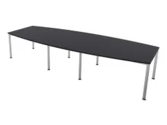 vergadertafel,HxBxD 740x3600x1400mm,vatvormig,CC-zwart