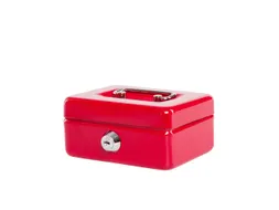 Geldkist MAUL met muntgleuf en slot 125x95x60mm rood