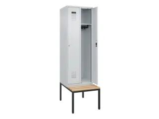 locker met bank,HxBxD 2120x600x815mm,2vak,vak B 300mm,cilinderslot - 1