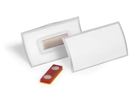 Naambadge CLICK FOLD 40x75 mm met magneet place and hold PP