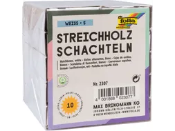Luciferdoosjes Folia klein 53x37x11mm 10 stuks wit