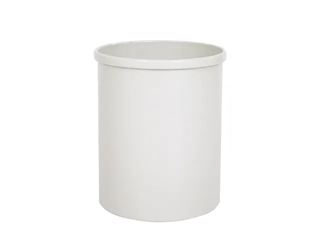 Papierbak Rond 15 Liter gebroken wit Metaal