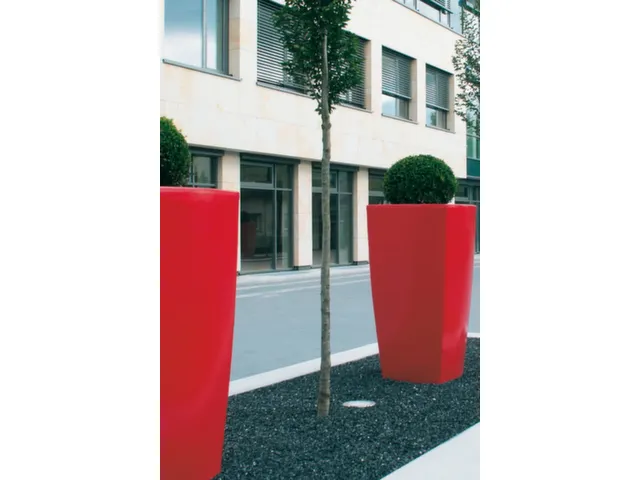 jardinière,trapézoïdal,PE,rouge rubis,HxlxP 1500x777x777mm