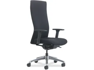 Manager Bureaustoel Vienna Stof Zwart Aluminium voetkruis - 1