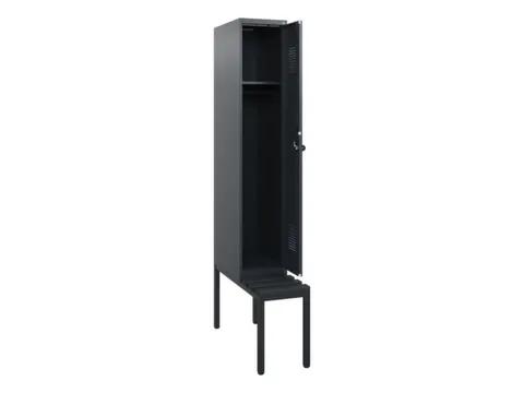 locker met bank,HxBxD 1950x300x815mm,1vak,vak B 300mm,draaigrendel