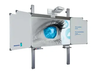 Projectiebord vijfvlaks 128x201cm kolom mat wit Extraflat touch finger - 1