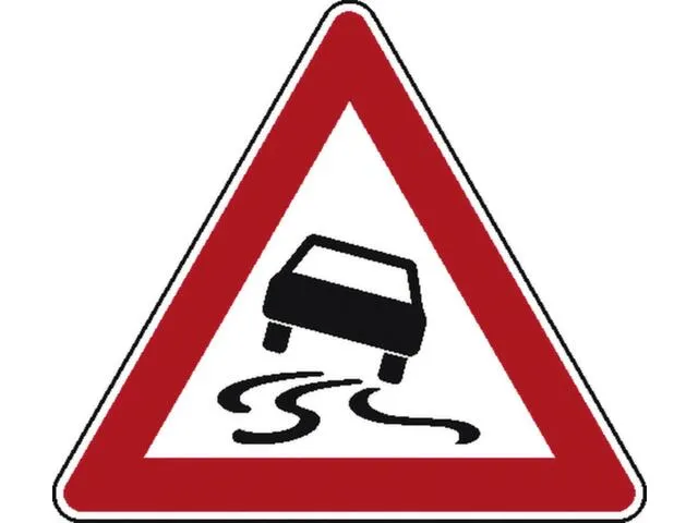 verkeersbord,slingergevaar,conform StVO,aluminium,retro-reflecterend