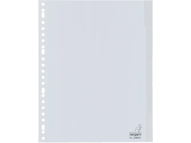 Tabbladen Kangaro A4 23-gaats G405FM 5-delig+venster grijs PP