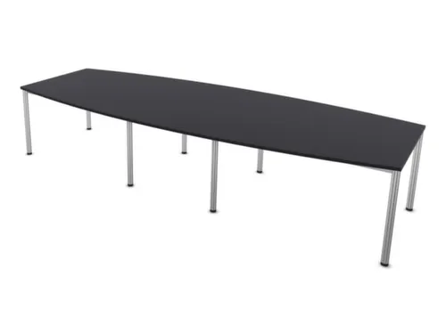 vergadertafel,HxBxD 740x3600x1400mm,vatvormig,CC-zwart
