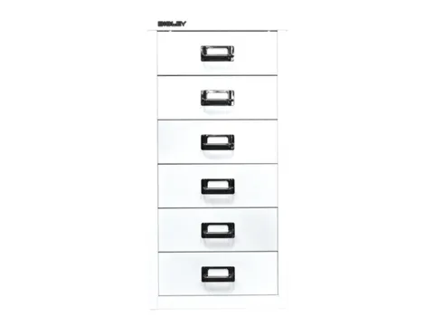 kantoor-ladekast HxBxD 590x279x380mm 6 laden romp verkeerswit staal