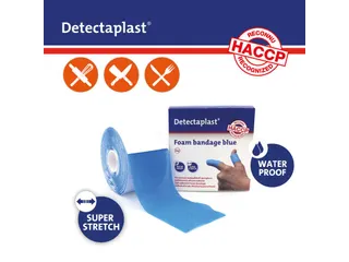 Detectaplast Zelfklevend schuimverband 6cm x 4,5mtr, blauw - 4