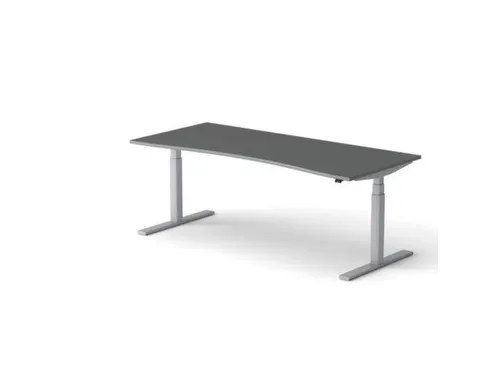 Elektrisch ihv bureau,HxBxD 650-1310x2000x900/800mm,blad donkergrijs