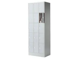 lockerkast,HxBxD 1950x680x480mm,3x5vakken,romp RAL7016,front RAL7016