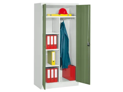 dossier-/kledingkast,HxBxD 1950x1000x600mm,RAL7035,front RAL6011